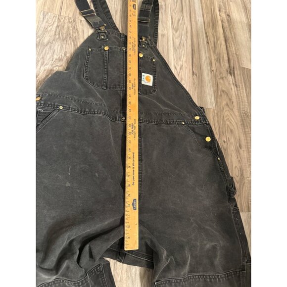 VTG 80s Carhartt Duck Bib Overalls  Durable Cotton Canvas thrashed grunge Read - Picture 5 of 16